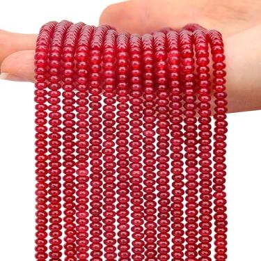 Imagem de AUREHEN 2 fios (300 peças) contas de granada de jade Rondelle, 2 * 4 mm pedras preciosas espaçadoras soltas contas de disco de ábaco para pulseira faça você mesmo, colar, brincos, fabricação de joias