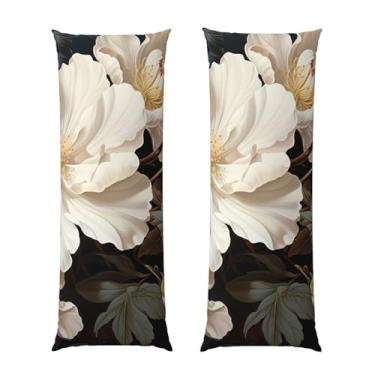 Imagem de Capa de travesseiro corporal com zíper oculto, fronha longa de microfibra macia e respirável para travesseiro corporal, capas de travesseiro de flores modernas para dormir, presente de cama, capa de