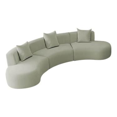 Imagem de Kit Sofá Modular 4 Lugares 360cm Moderno Curvo Orgânico Duna Bouclé - 