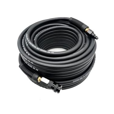 Imagem de SYXQT Mangueira De Ar Híbrida 1/4 Pol. X 100 Pés, 300 Psi, Serviço Pesado, Leve, Resistente A Torções, Flexibilidade Para Todas As Condições Climáticas Com Engate Rápido Giratório Alumínio Sólido E