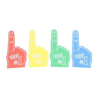 Imagem de TOPINCN 4pcs Fãs de Esportes de Dedo de Espuma Grande, Adereços de Líderes de Torcida, Suprimentos de Festas Com Temas de Eventos Esportivos, Equipes de Espuma Hands Spirits Equipamento