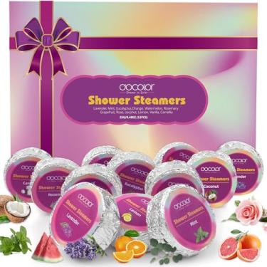 Imagem de docolor Vaporizadores de chuveiro, aromaterapia, pacote com 12 presentes para mulheres, presente de dia das mães, homens, presentes de aniversário para ela, alívio de estresse, spa, óleo essencial