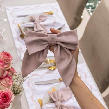 Imagem de Plumasul Porta Guardanapo Bella Mesa Laço 100% AlgodãoCetim 400 fios - Cor Rose