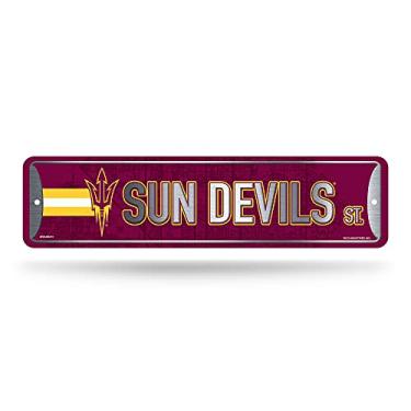 Imagem de Rico Industries Placa de rua de metal NCAA Arizona State Sun Devils (10 cm x 38 cm) – Ótima para decoração de casa, quarto, caverna masculina
