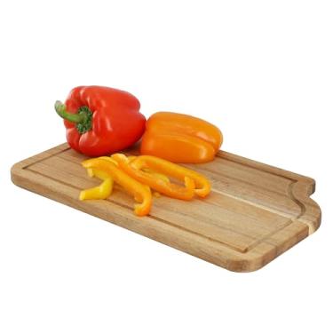 Imagem de Elama Tábua de corte de madeira de acácia de 35 x 21 cm – Tábua de cortar e servir para carne, queijo e legumes (35 x 21 cm)