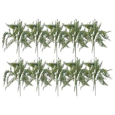 Imagem de 10 peças de plástico simulação de plantas verdes caules e folhas, decoração de arranjo de flores para casa Gypsophila buquê de eucalipto