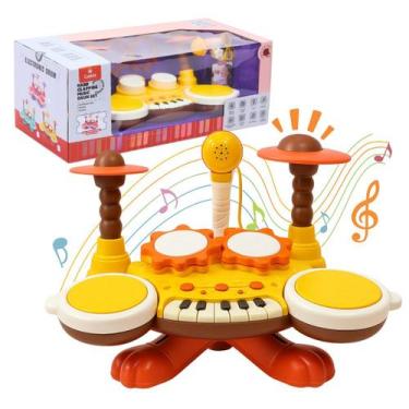 Imagem de Brinquedo Educacional Bateria E Piano Com Microfone - Castela - CASTEL