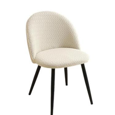 Imagem de Capa para cadeira de jacquard macio, 1/2/4/6 peças, elástica, com encosto baixo, para sala de jantar, capa para assento de maquiagem, para casa, hotel, bar (capa para cadeira com 6 peças/B1)