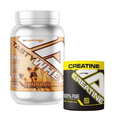 Imagem de Kit Tasty Whey 3w Adaptogen 900g com Creatina Adaptogen 300g - Adaptog