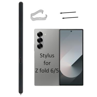 Imagem de Caneta Z Fold6 S de substituição para Samsung Galaxy Z Fold 5 Slim SPen Fold 6 Stylus Pen, Z Fold 6 S Pen Fold Edition para Samsung Galaxy-Z Fold-5 Stylus Pen + 2 pontas (preto)
