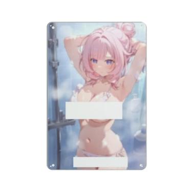Imagem de Anime Sexy Bikini Hot Girl Pinup Girl Metal Tin Sign Wall Art Poster Decor for Home Bar Club Bedroom Bathroom Man Cave Otaku 20 x 30 cm, AN058