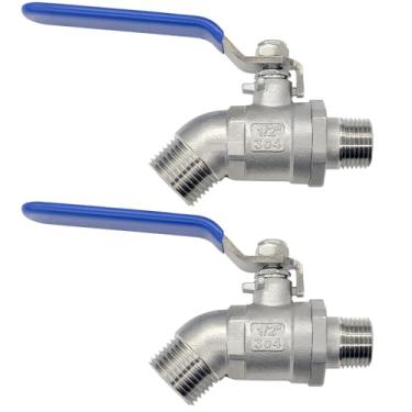 Imagem de Beduan Mangueira macho NPT inoxidável 304 de 1/2 polegada, válvula esférica de torneira de mangueira de jardim ao ar livre, válvula esférica de torneira de água rosqueada de 1/2 MPT a 3/4 MHT (pacote