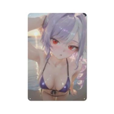 Imagem de Hot Sexy Anime Girl Poster Art Poster Tin Sign Vintage Wall Art Decoration Poster 20.3x30.5 cm, AH505