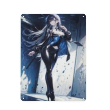 Imagem de Anime Sexy Bikini Hot Girl Pinup Girl Metal Tin Sign Wall Art Poster Decor for Home Bar Club Bedroom Bathroom Man Cave Otaku 30,5 x 40,6 cm, AH064
