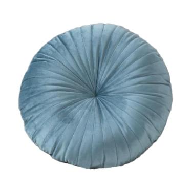 Imagem de Bothyi Almofada de chão redonda premium para decoração de casa Almofada de chão multifuncional macia para penteadeira, sofá, cadeira, sala de estar, Lago Azul