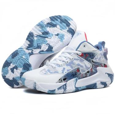 Imagem de Novetra Tênis de basquete masculino antiderrapante, calçados esportivos para atividades ao ar livre, tênis de corrida e treinamento(White,37 BR)