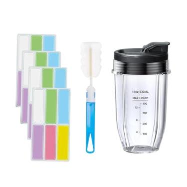 Imagem de Ioensy Copo de mistura para liquidificador, copo portátil multiuso à prova de vazamentos, escova de limpeza, peças de reposição para porções individuais, 18 onças