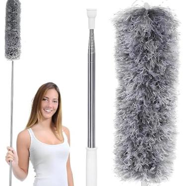 Imagem de Espanador de Pó Extensível 2,80m – Haste Flexível de Inox com Microfibra Lavável, Ideal para Limpeza de Casa, Escritório, Teto e Carros – Linha Premium