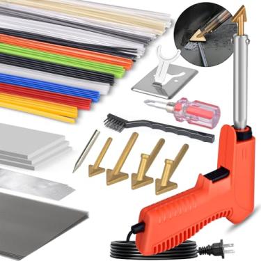 Imagem de FGRSRZ Soldador de plástico 120W, kit de solda de plástico 3 em 1 com 5 pontas, kit de reparo de plástico com 106 hastes de soldagem, kit de reparo de para-choques estilo arma portátil de 2
