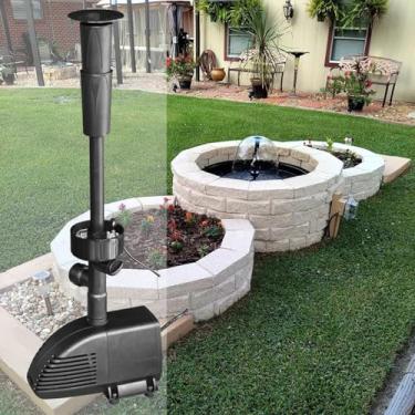 Imagem de Filtro de lago com kits de fonte de bomba, bomba submersível, fonte de lagoa Koi, filtros para lagoa externa, 3 padrões de água, decoração, jardim, lago, paisagem, com luz colorida, 660 GPH 110 V