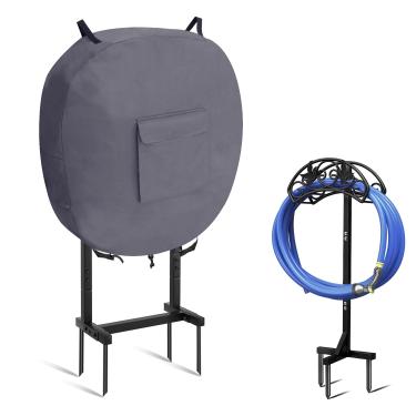 Imagem de YUJHON Capa para Suporte de Mangueira de Jardim, Capa para Suporte de Mangueira de Metal Independente, Capa para Suporte de Mangueira de Água, Capa Oxford 600D com Fivela de Cordão Retrátil(Somente Ca