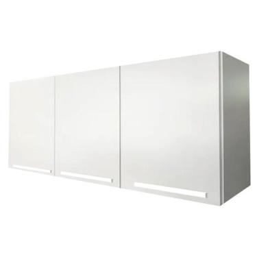 Imagem de Armário Aéreo 120cm 3 Portas Multiuso Cozinha ou Lavanderia Branco - L