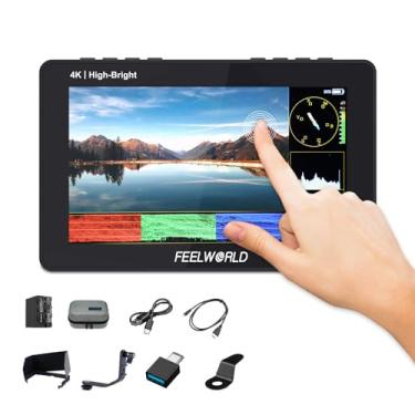 Imagem de FEELWORLD Monitor De Câmera Vídeo 5,5" 1600Nit Com Bateria F970 4400Mah + Bolsa Tela Sensível Ao Toque 4K Ultrabrilhante Dslr Field F5Prox