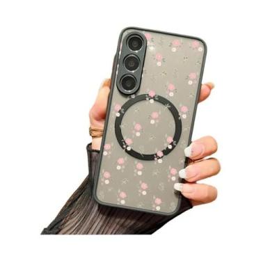 Imagem de Capa De Telefone Magnética Floral Com Magsafe Fosca Para Samsung Galax