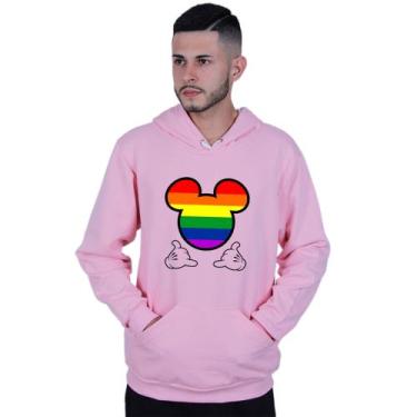Imagem de Moletom Unissex Canguru Mickey Colorido LGBT - Lafre, Rosa claro, GG