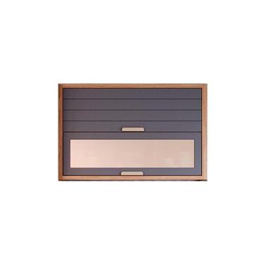 Imagem de Módulo Cozinha Eloise Armário Com 2 Portas Basculante Com Vidro Reflecta 120cm Freijó Titanium