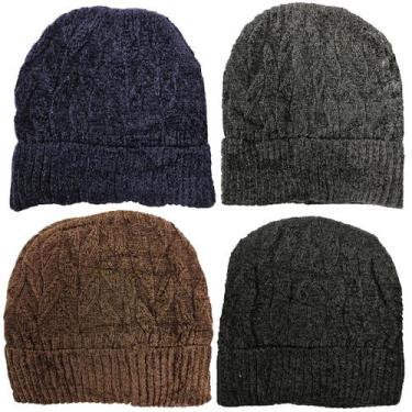 Imagem de Kit 12 Toucas Gorro Grosso Com Forrada Macia de Frio Adulto Unissex In