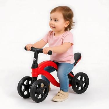 Imagem de Bicicleta De Equilíbrio Infantil Design Futurista Sem Pedal 4 Rodas para Bebê - Vermelha