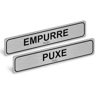 Imagem de Placa de Sinalização Empurre Puxe Identificação de Empresas e Comercios