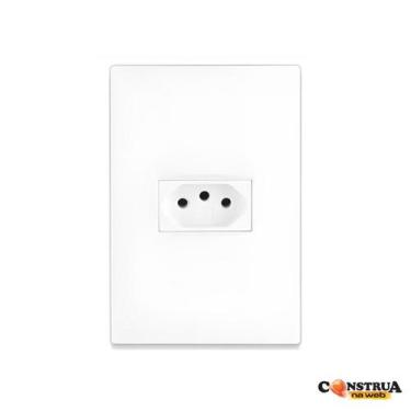 Imagem de Tomada 2p+t 10a Apoio Lissê Conjunto Espelho 4x2 250v Branco - Apoio m