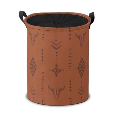 Imagem de Cesto de cesto de roupa suja com caveiras astecas, bolsa de roupa suja portátil, dobrável, cesto de armazenamento, cesta de presentes, quarto de casa, berçário para bebês e mulheres