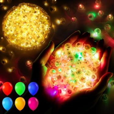 Imagem de chzk 200 peças de luzes de balão brancas quentes + mini luzes de LED arco-íris redondas longas lâmpadas de bola de tempo de espera de papel para festa de aniversário, Páscoa, Natal, decoração de
