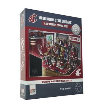 Imagem de YouTheFan NCAA Washington State Cougars Purebred Fans A Real Nailbiter 500pc Puzzle & Bonus Poster, Team Colors, 15" X 20"