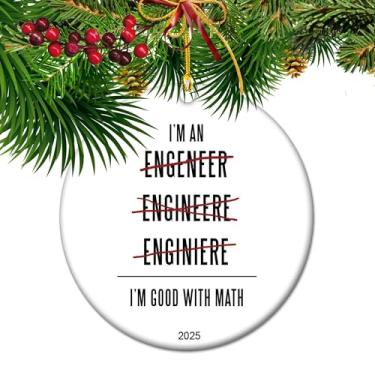 Imagem de Enfeites de Natal de Engenheiro 2025 – Presente para Engenheiros Civis, Mecânicos e de Software, Lembrança de Natal para Profissionais de Tecnologia e Construção