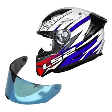 Imagem de Kit Capacete Moto Ls2 FF810 Vigo Flight Azul + Viseira Azul (62)
