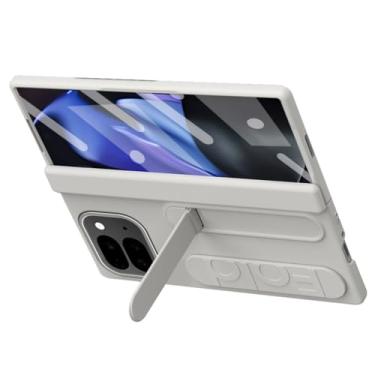 Imagem de LTLMYDAM Mini capa com suporte para Google Pixel 10 Pro Fold, protetor de tela com tudo incluído, capa de dobradiça com alça de mão, capa de proteção contra quedas, branca, 10 Pro Fold