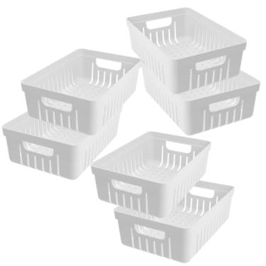 Imagem de Kit com 6 - Cestinhas Organizadoras (Branco)