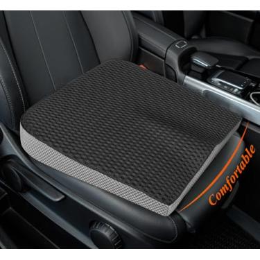 Imagem de kingphenix Almofada de assento de carro premium, almofada de espuma viscoelástica para melhorar a visão de condução - alívio da dor no cóccix e na parte inferior das costas - almofada de assento para