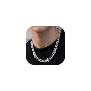 Imagem de ChainsHouse Colar de arame farpado punk espinhos corrente para homens e mulheres, 6 mm de largura aço inoxidável/metal preto/joias hiphop rock banhado a ouro 18 K, 45 a 56 cm, 20 Inches, Aço