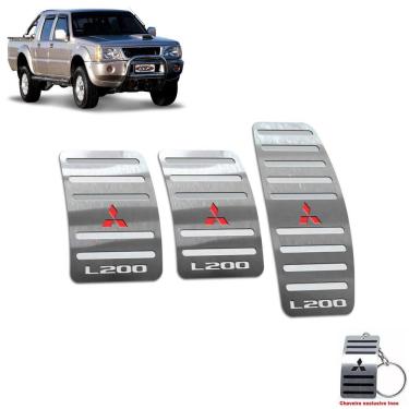 Imagem de Pedaleira Manual Aço Inox Mitsubishi L200 1995 A 2005 Prata