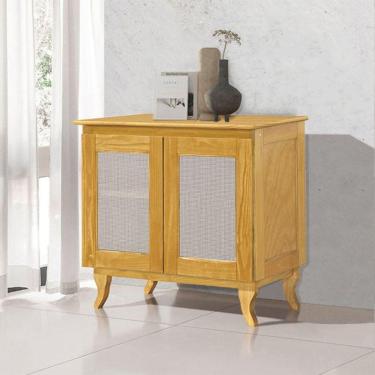 Imagem de Bancada Barbearia Em Madeira Maciça Deltan 2 Portas Em Telinha - Imbuia