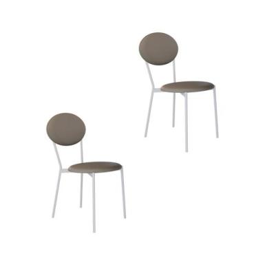 Imagem de Conjunto 2 Cadeiras de Jantar Vintage Elipse Tecido Revest Sintético E