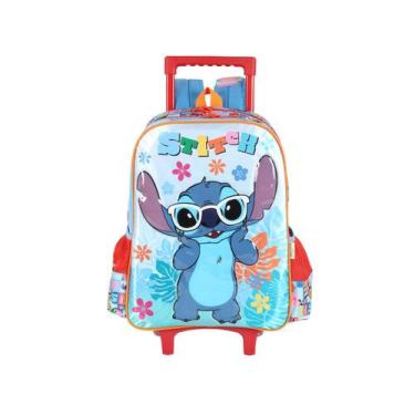 Imagem de Mochila Stitch Rodas Viagem Meninas Escolar Passeio Disney, Azul