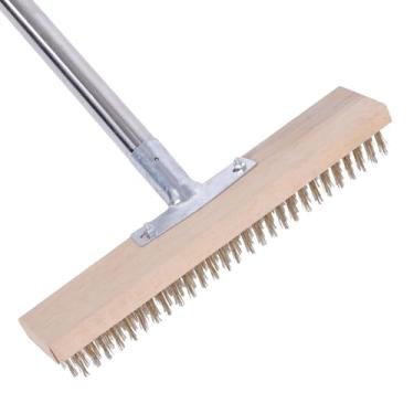 Imagem de Fabater Escova de Esfoliação de Deck de Aço Inoxidável Com Alça Longa, Escova de Lavador de Piso Pesado, Escovas de Limpeza de Arame Vassouras Ao Ar Livre para Piso de Concreto, Pátio,