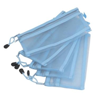 Imagem de Generic Malote Impermeável do Enigma, Tela de Náilon Dos Sacos 10pcs da Malha da Dupla Camada para Cosméticos Artigos de Papelaria para o Papel A6 (Azul)