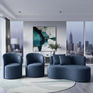 Imagem de Conjunto Decorativo 02 Poltronas + Sofá Curvo Orgânico Nature Gaia Sue